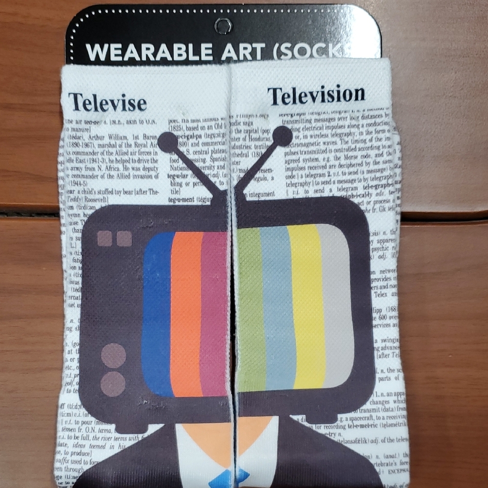 Television Graphic Novelty Socks - Color Stripe TV Design